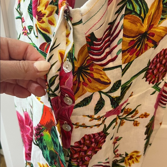 Farm Rio toucans garden halter neck floral jumpsuit size xs NWOT - Picture 5 of 8
